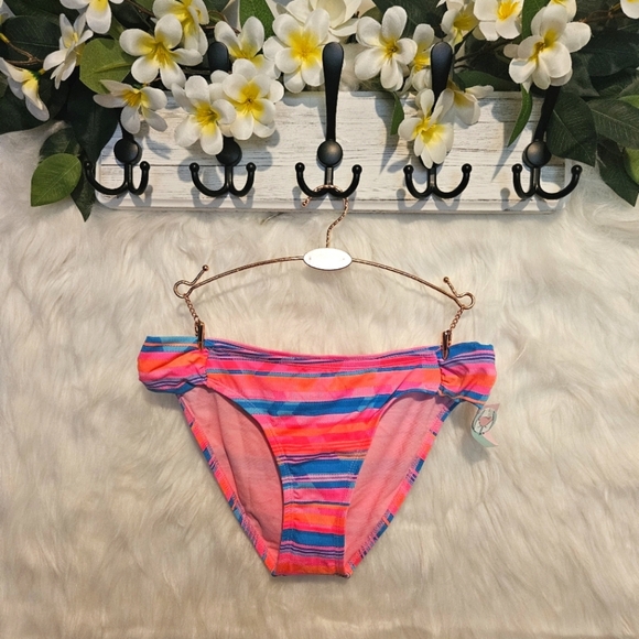 Sexy Stripes w/ Ruched Sides Bikini Bottoms - Picture 1 of 5